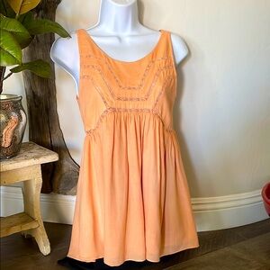 Elegant Peach Sleeveless Dress Popover Tank/ Tunic SIZE 0